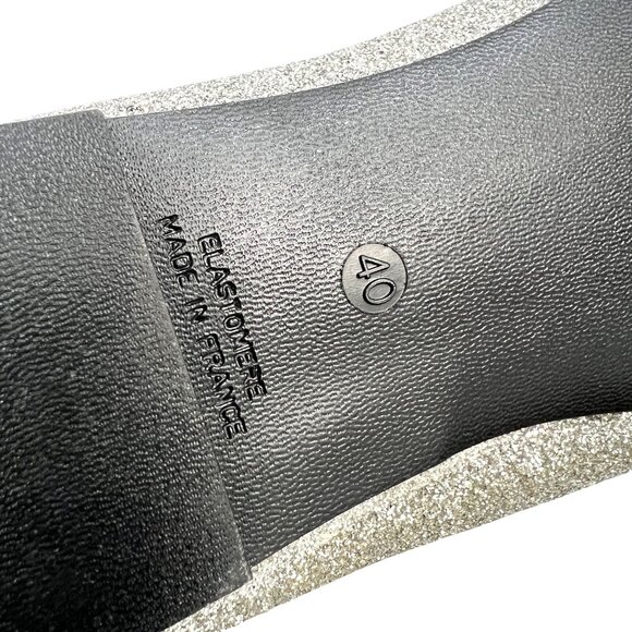 London Sole Silver Glitter Ballet Flats With Bow Accent - Size 40 - Made In Fran - Picture 6 of 6